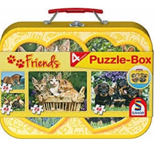 Schmidt Puzzlebox im Metallkoffer 56499 - Haustiere