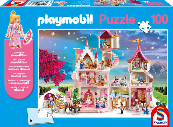 Schmidt Kinderpuzzle mit Playmobilfigur 56383 Prinzessinnenschloss