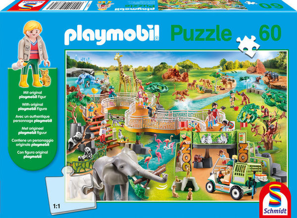 Schmidt Kinderpuzzle mit Playmobilfigur 56381 Zoo
