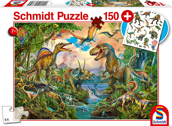 Schmidt Kinderpuzzle mit Dinosaurier-Tattoos 56332 Wilde Dinos