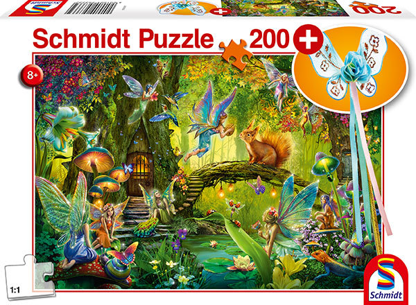 Schmidt Kinderpuzzle mit Feenstab 56333 Feen im Wald