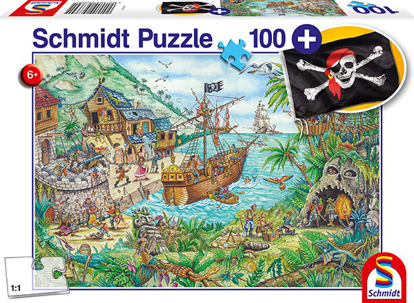 Schmidt Kinderpuzzle mit Piratenflagge 56330 In der Piratenbucht