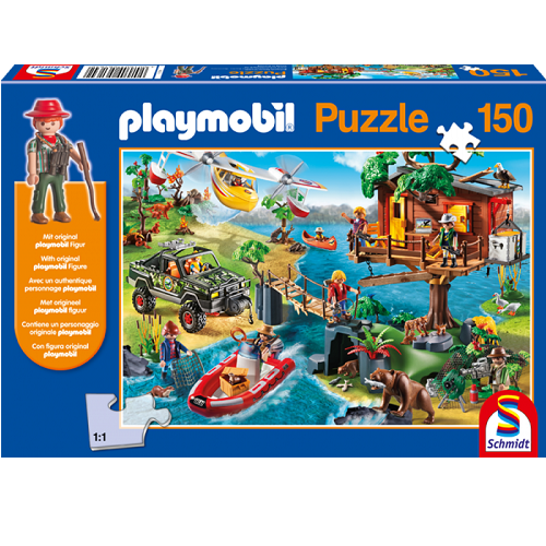 Schmidt Kinderpuzzle mit Playmobilfigur 56164 Baumhaus