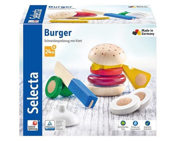 Selecta 62068 Kleinkindwelt Klettspielzeug Burger