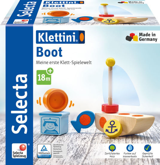 Selecta 62078 Kleinkindwelt Klett- und Stapelspielzeug Klettini Boot
