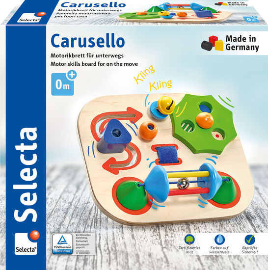 Selecta 61067 Babywelt Motorikbrett Carusello - für unterwegs
