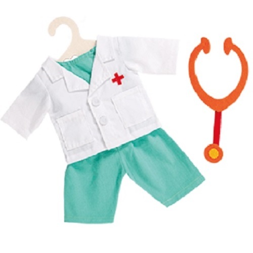 Heless Puppenkleidung Arzt-Outfit mit Stethoskop in 2 Größen