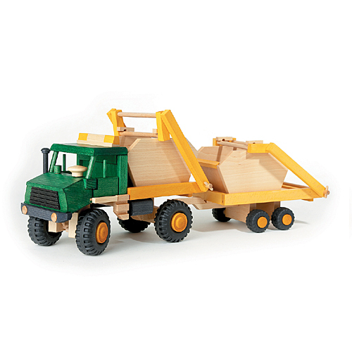 Uniwood 11206 Holzspielzeug Anhänger für Lkw Containerabsetzer
