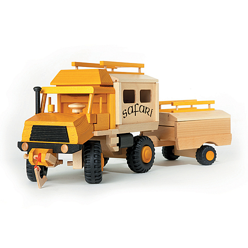 Uniwood 11305 Holzspielzeug Anhänger für Lkw Safari