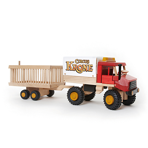 Uniwood 11207 Holzspielzeug Anhänger für Lkw Tiertransporter